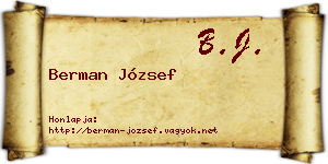 Berman József névjegykártya